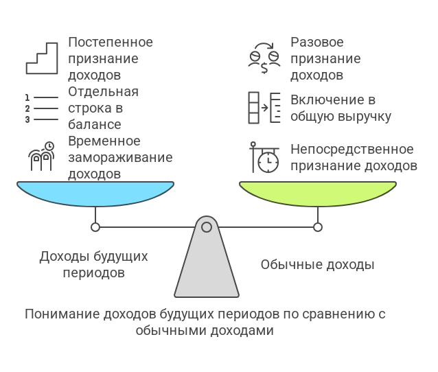 Отличие доходов будущих периодов от других видов доходов - схема